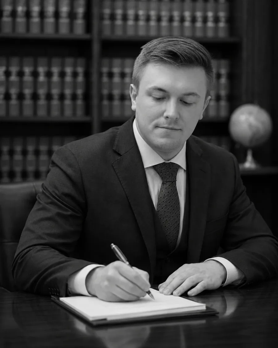 Michael Rodrigues reviewing legal documents